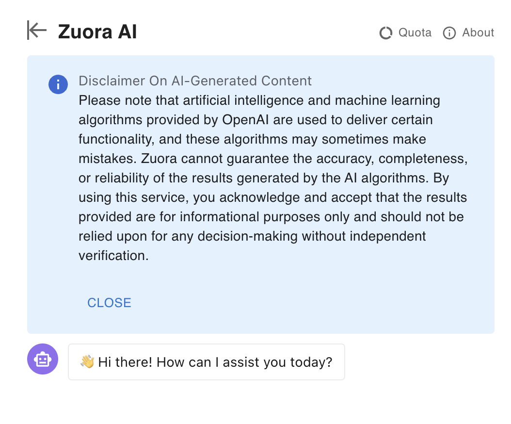 Zuora Copilot Chatbot